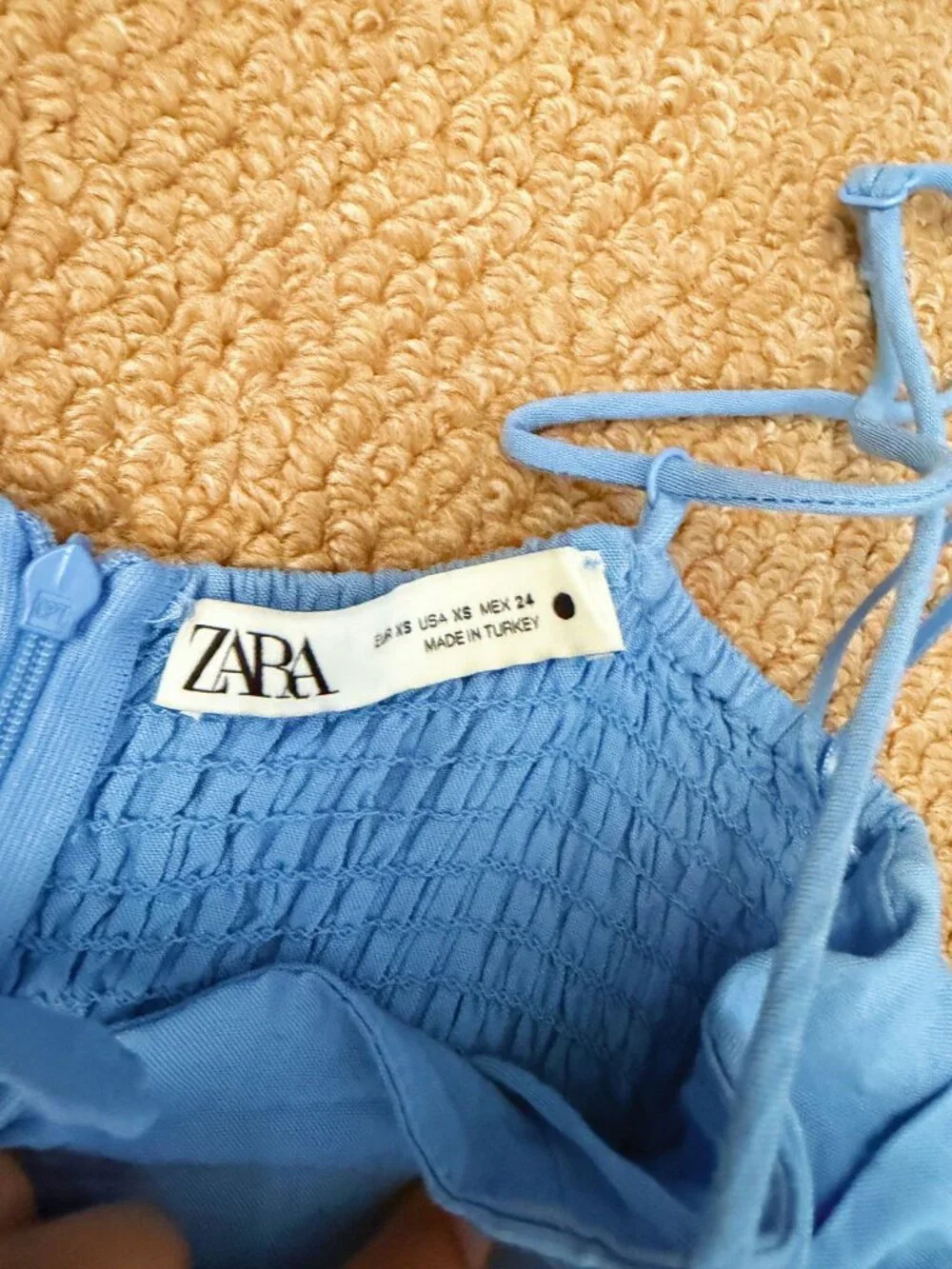 ZARA Blue Tie Front Romper Size XS